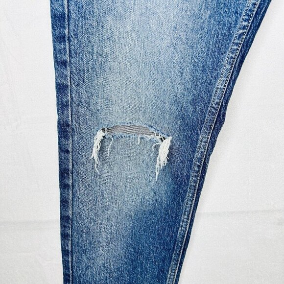 We The Free People Jeans Sz 27 (30x30) Blue Denim Distressed Straight Leg - Picture 5 of 13